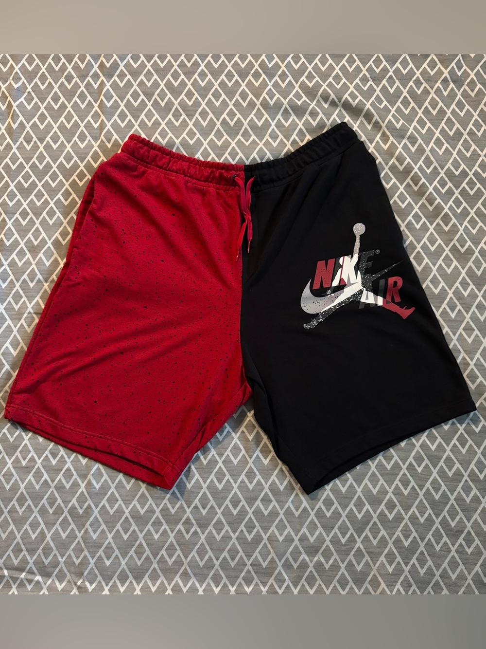 Jordan Men's Black and Red Athletic Shorts